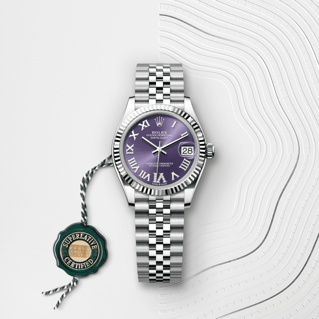 Rolex Datejust 31 Oyster, 31 mm, Oystersteel çelik ve beyaz altın M278274-0026