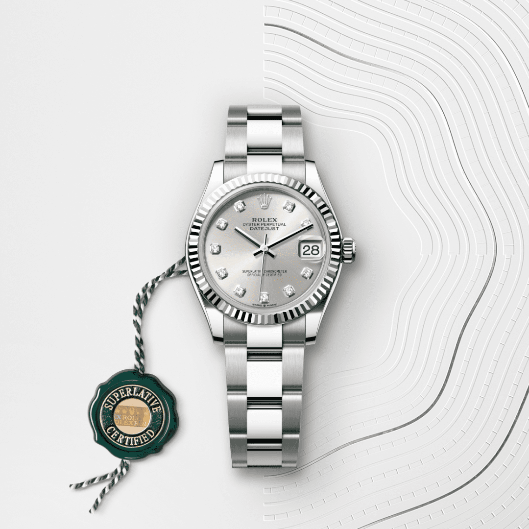 Rolex Datejust 31 Oyster, 31 mm, Oystersteel çelik ve beyaz altın M278274-0029