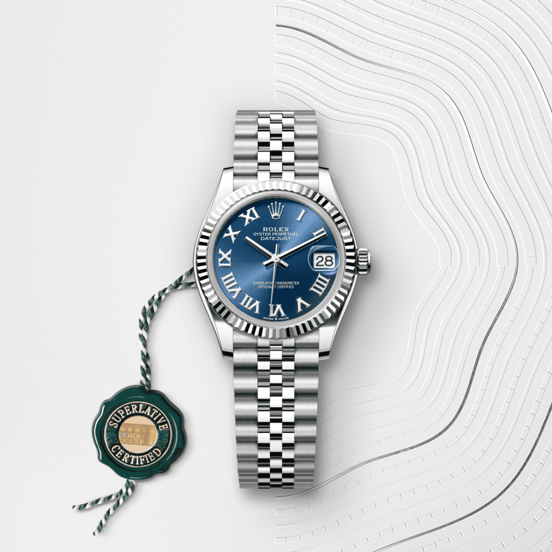 Rolex Datejust 31 Oyster, 31 mm, Oystersteel çelik ve beyaz altın M278274-0034