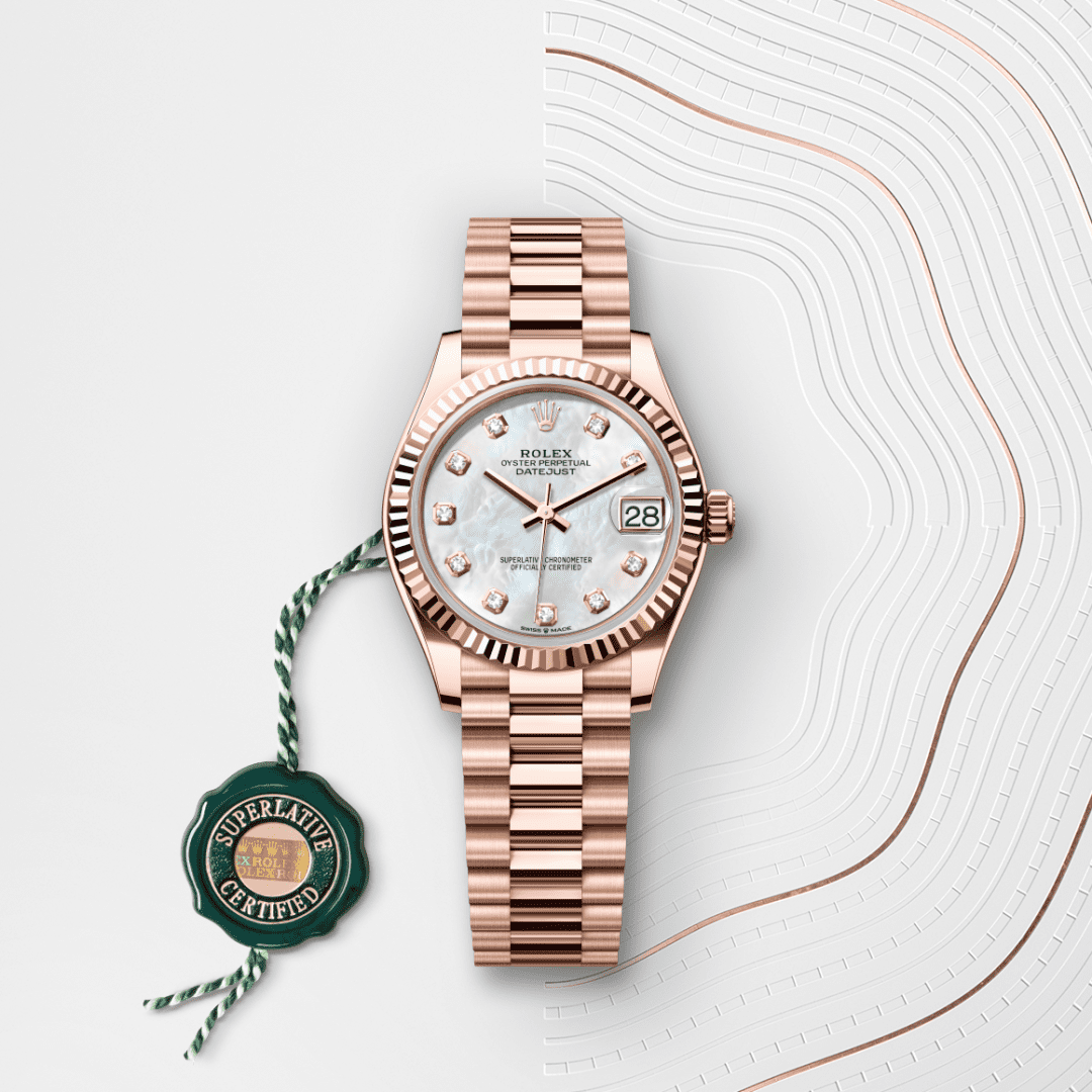 Rolex Datejust 31 Oyster, 31 mm, Everose altın M278275-0009