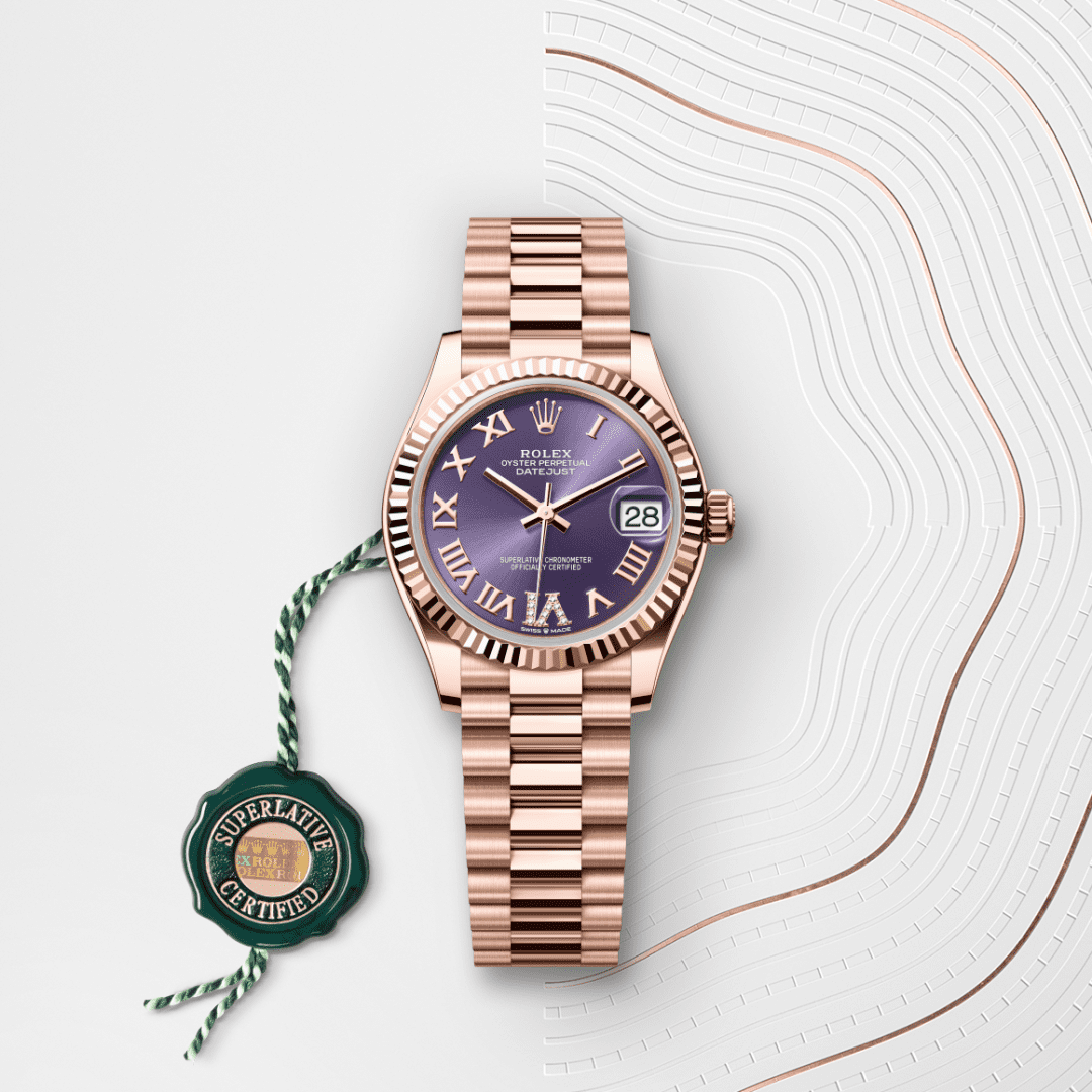 Rolex Datejust 31 Oyster, 31 mm, Everose altın M278275-0029