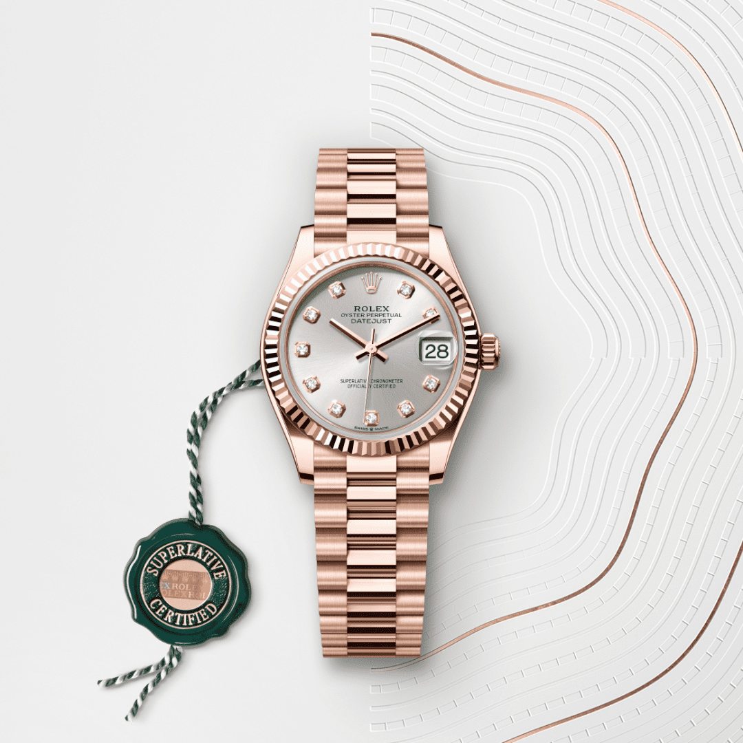 Rolex Datejust 31 Oyster, 31 mm, Everose altın M278275-0039