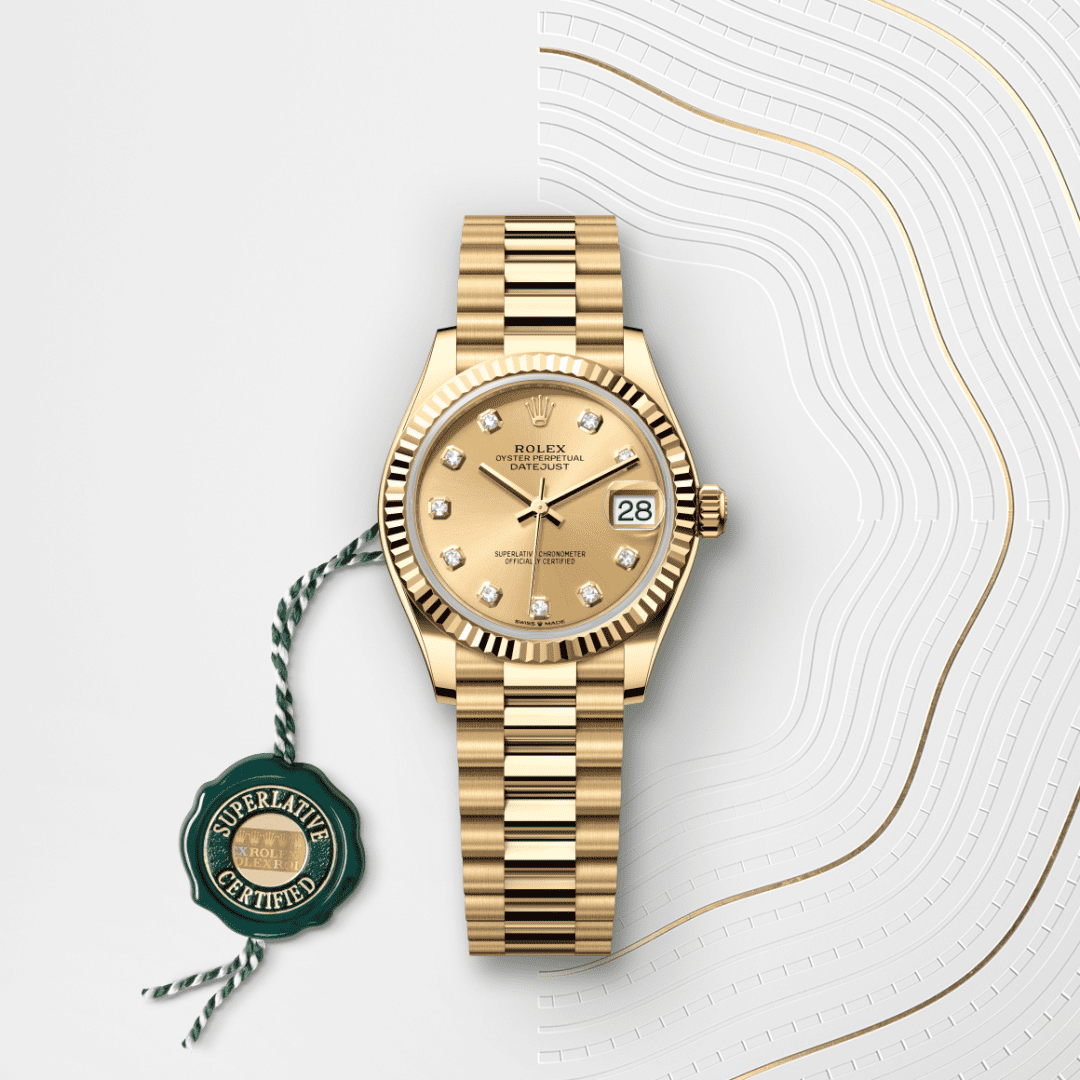 Rolex Datejust 31 Oyster, 31 mm, sarı altın M278278-0009