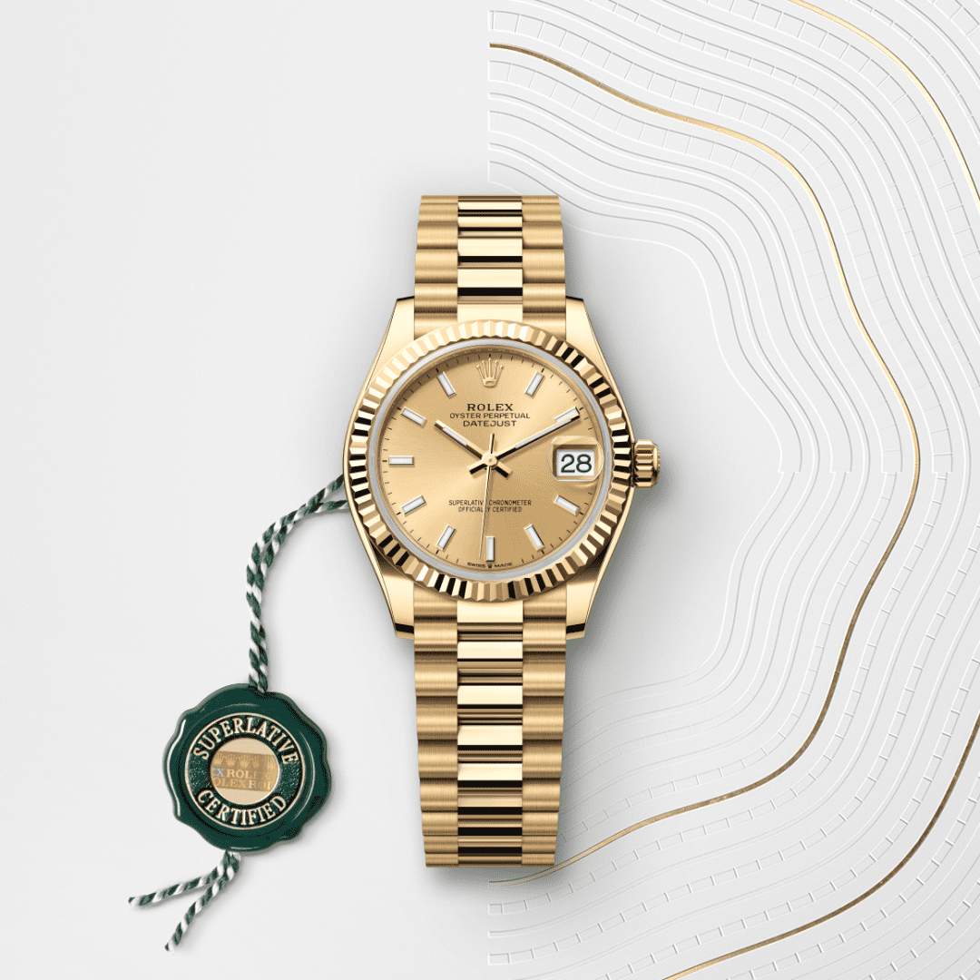 Rolex Datejust 31 Oyster, 31 mm, sarı altın M278278-0040