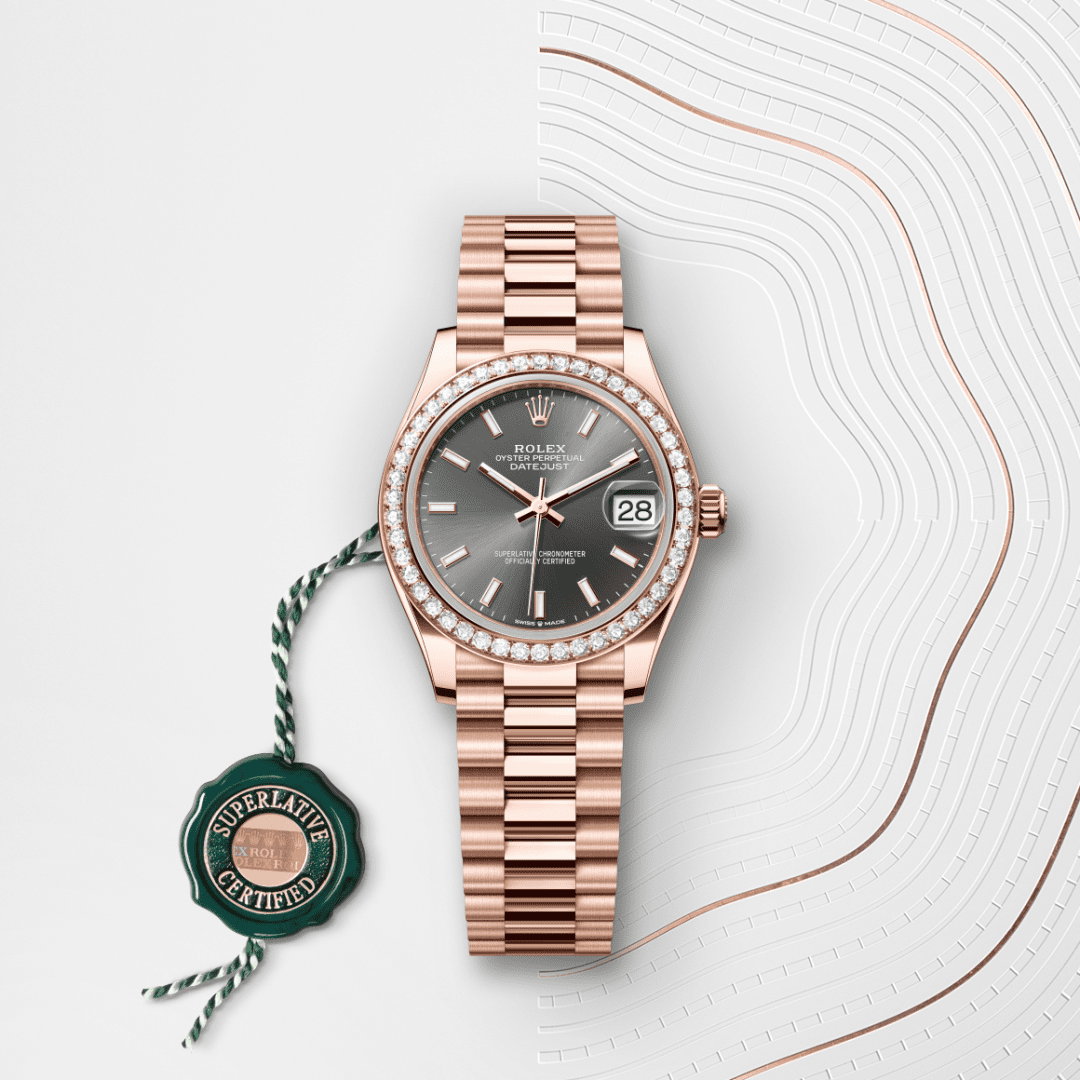 Rolex Datejust 31 Oyster, 31 mm, Everose altın ve pırlanta M278285RBR-0021