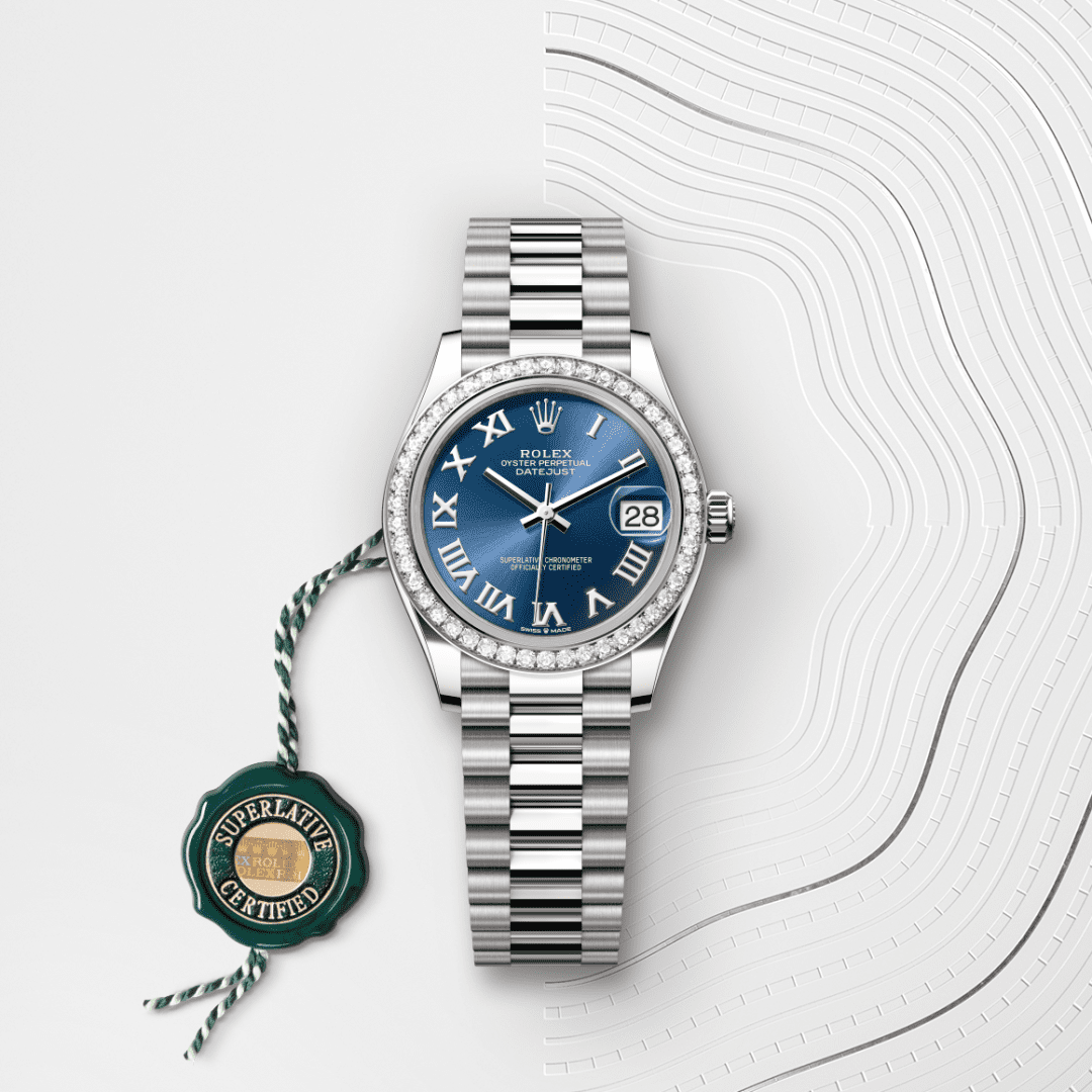 Rolex Datejust 31 Oyster, 31 mm, beyaz altın ve pırlanta M278289RBR-0023