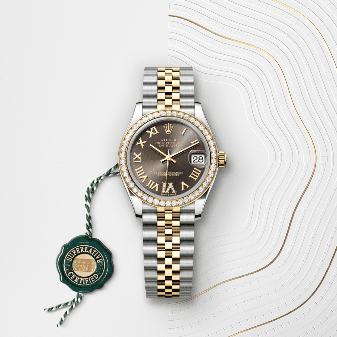 Rolex Datejust 31 Oyster, 31 mm, Oystersteel çelik, sarı altın ve pırlanta M278383RBR-0018