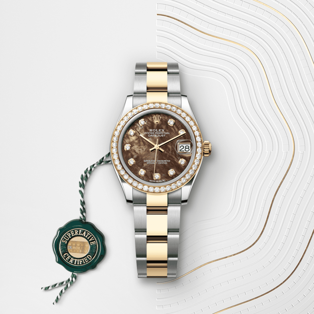 Rolex Datejust 31 Oyster, 31 mm, Oystersteel çelik, sarı altın ve pırlanta M278383RBR-0023