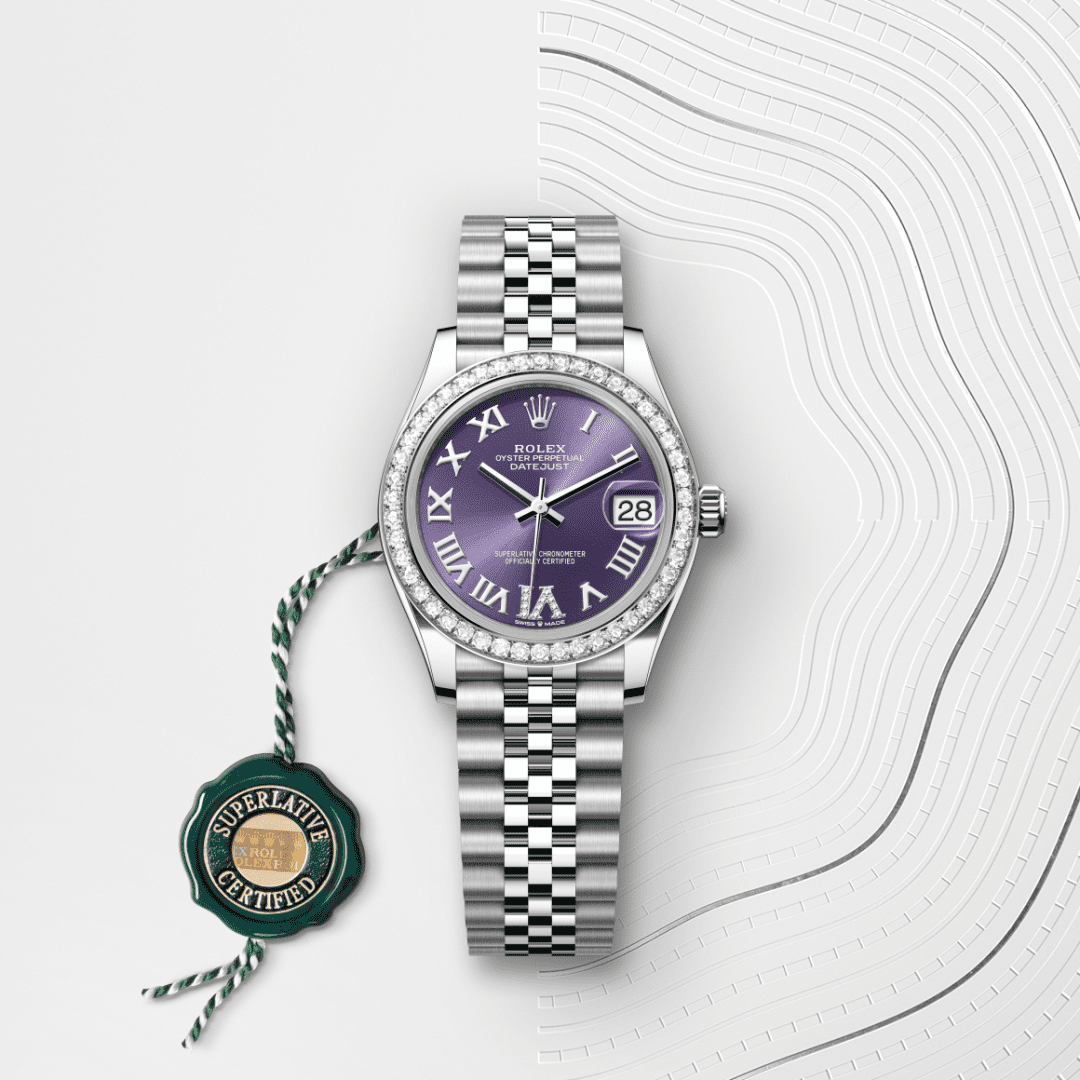 Rolex Datejust 31 Oyster, 31 mm, Oystersteel çelik, beyaz altın ve pırlanta M278384RBR-0030