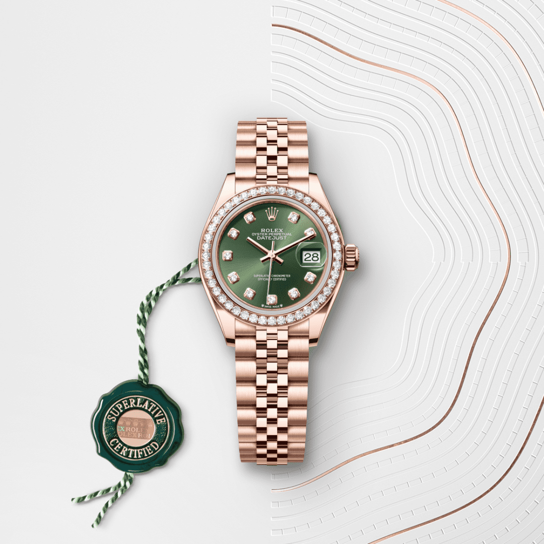 Rolex Lady-Datejust Oyster, 28 mm, Everose altın ve pırlanta M279135RBR-0015