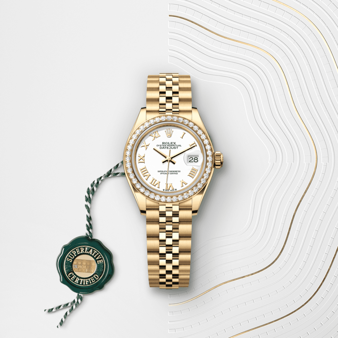 Rolex Lady-Datejust Oyster, 28 mm, sarı altın ve pırlanta M279138RBR-0032