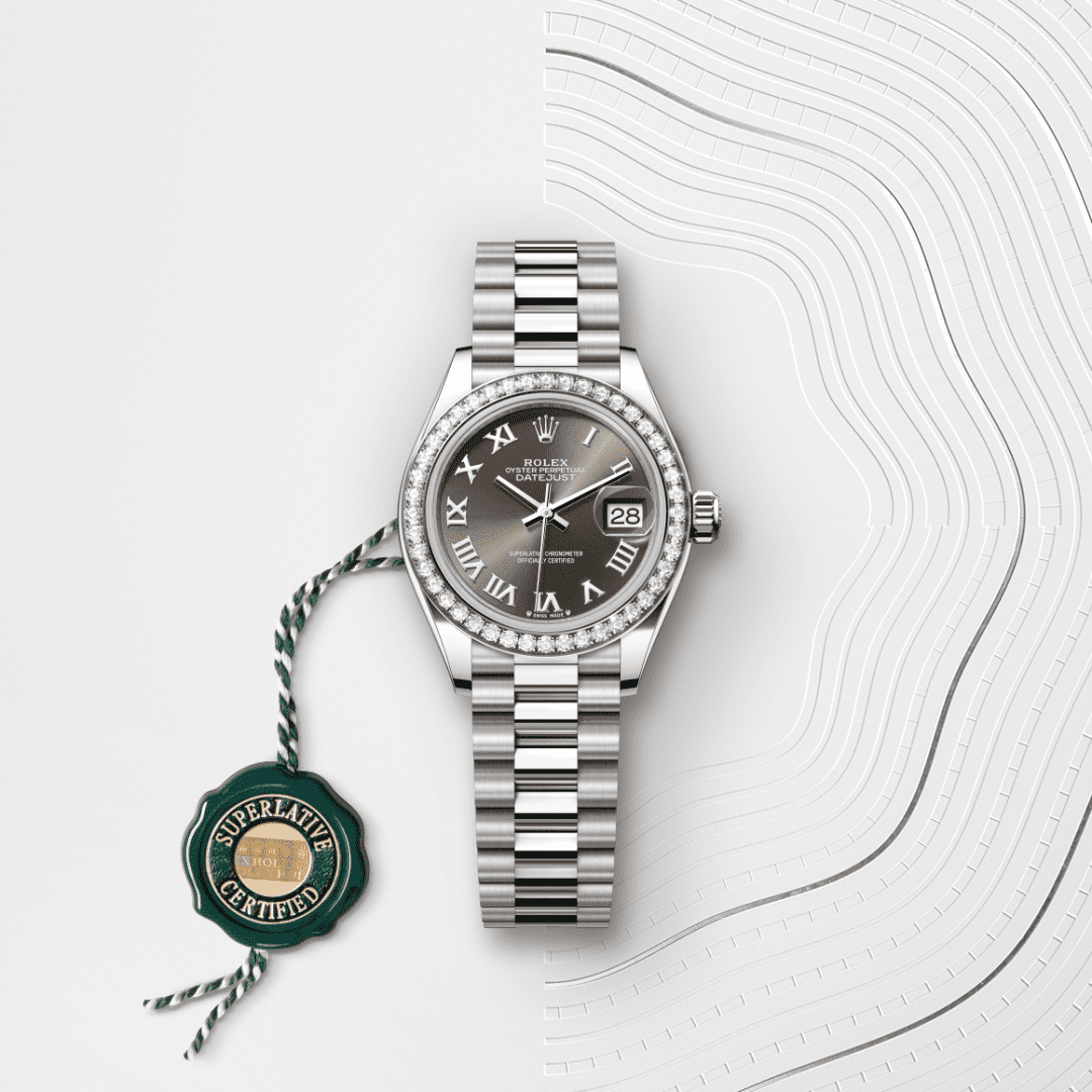 Rolex Lady-Datejust Oyster, 28 mm, beyaz altın ve pırlanta M279139RBR-0010
