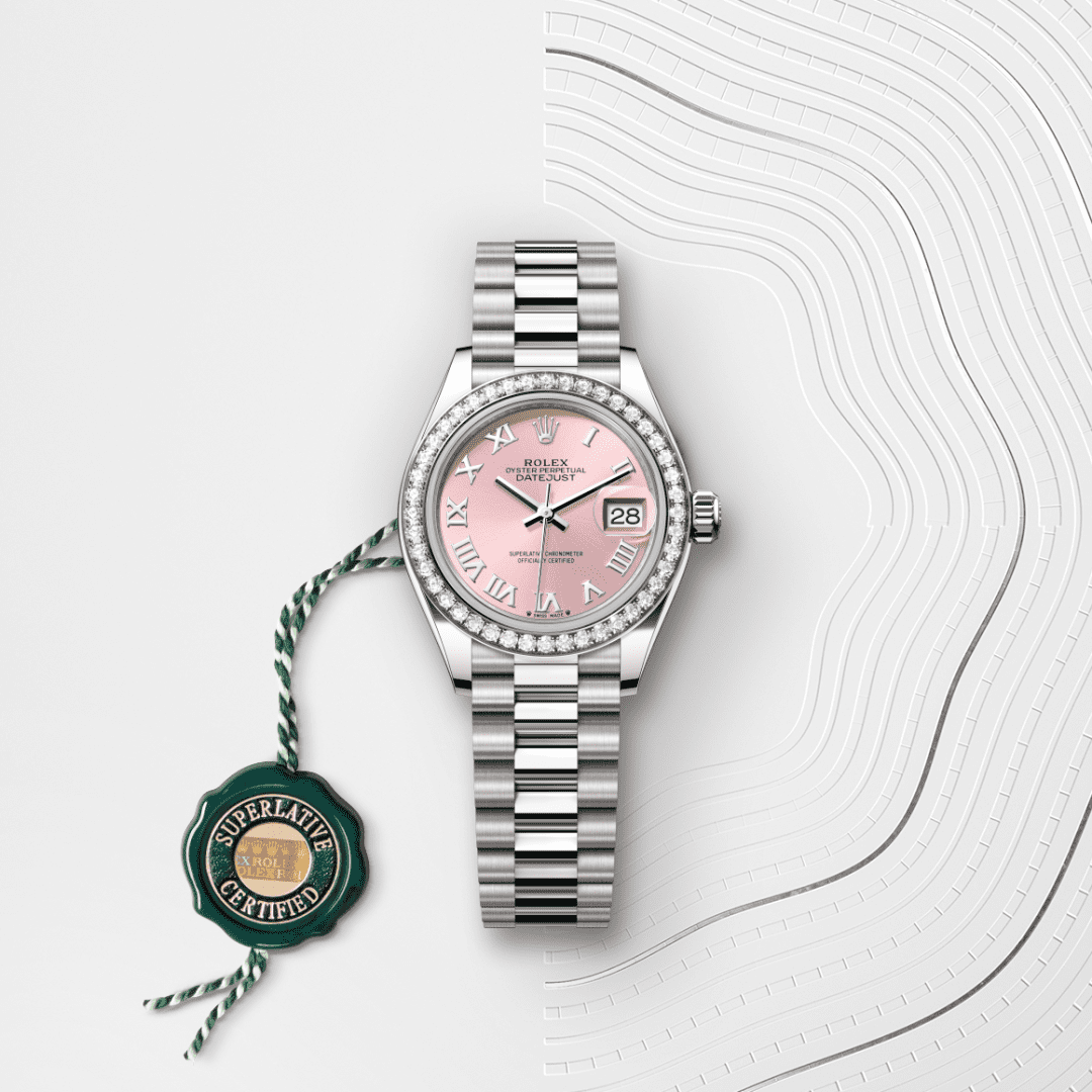 Rolex Lady-Datejust Oyster, 28 mm, beyaz altın ve pırlanta M279139RBR-0012