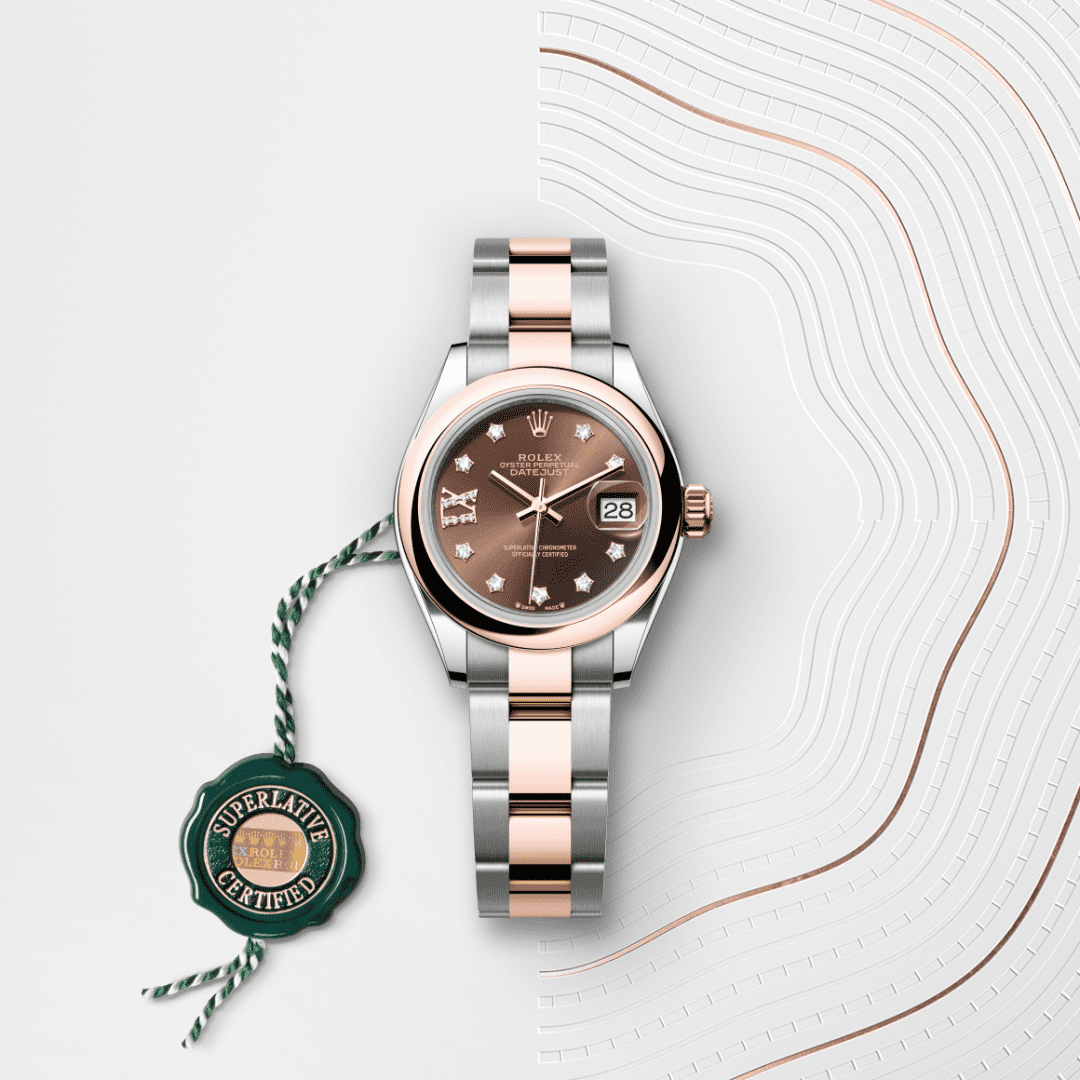 Rolex Lady-Datejust Oyster, 28 mm, Oystersteel çelik ve Everose altın M279161-0004