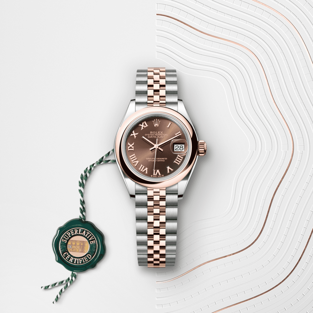 Rolex Lady-Datejust Oyster, 28 mm, Oystersteel çelik ve Everose altın M279161-0009