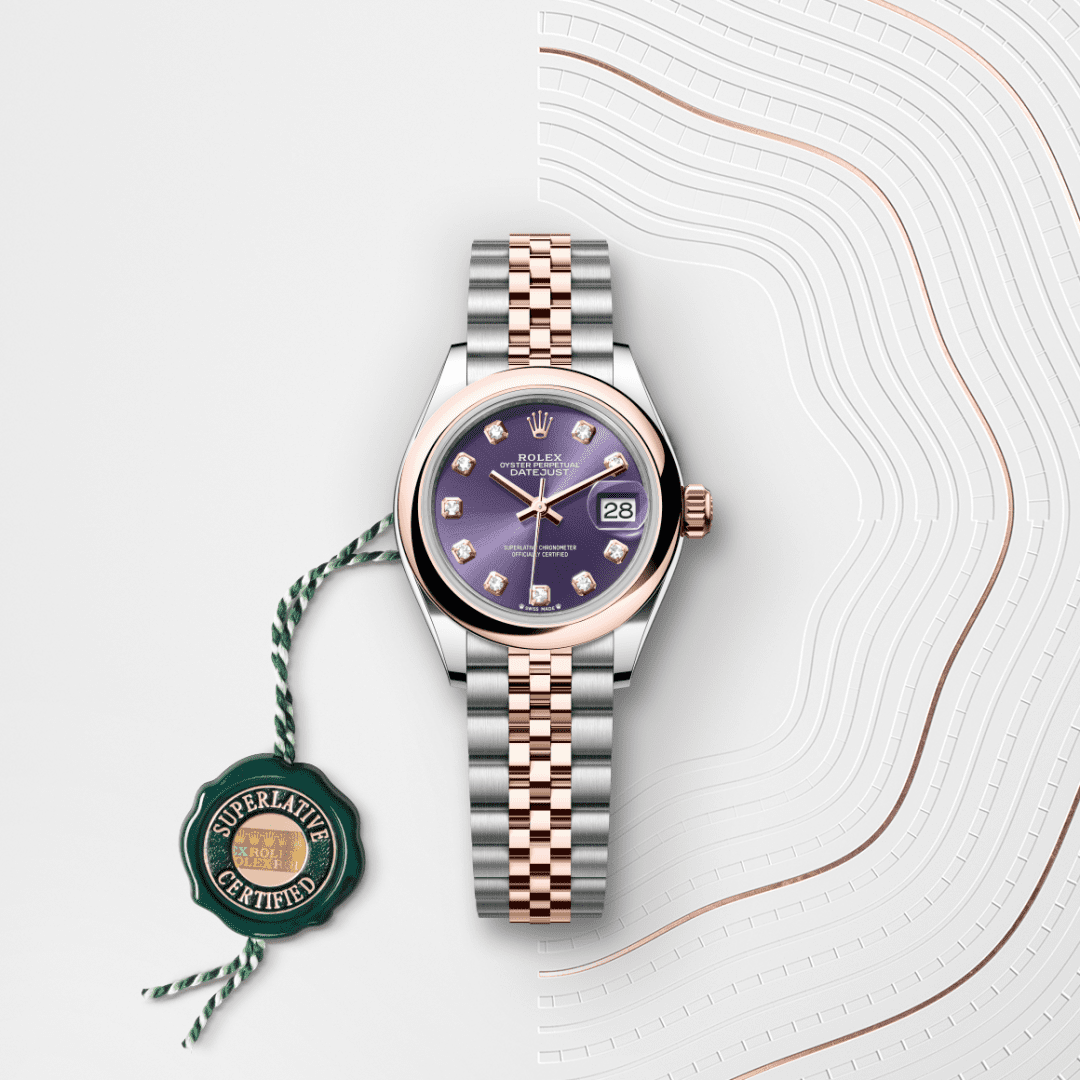 Rolex Lady-Datejust Oyster, 28 mm, Oystersteel çelik ve Everose altın M279161-0015