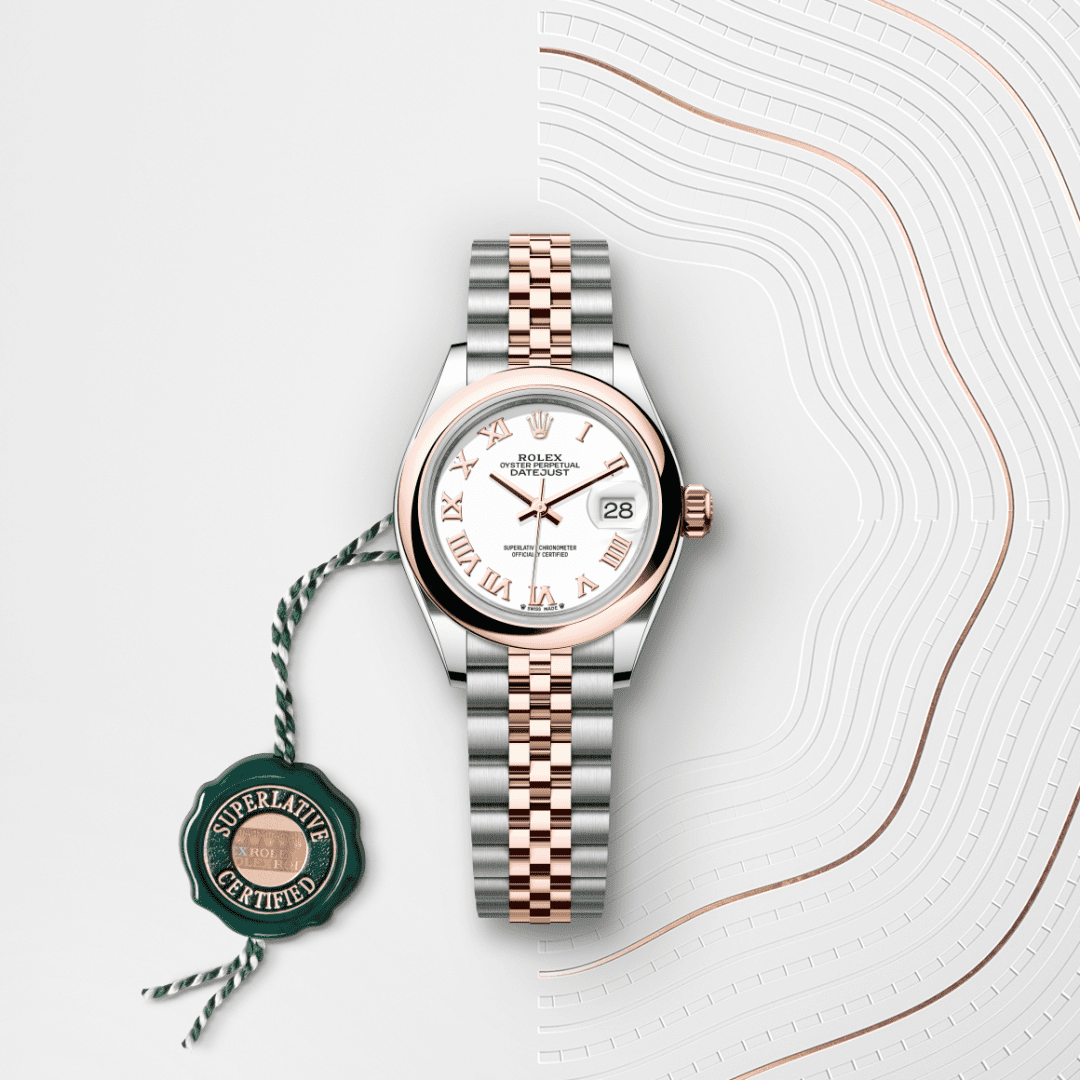 Rolex Lady-Datejust Oyster, 28 mm, Oystersteel çelik ve Everose altın M279161-0021