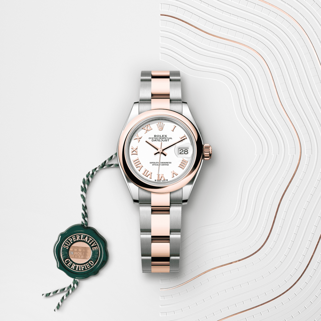 Rolex Lady-Datejust Oyster, 28 mm, Oystersteel çelik ve Everose altın M279161-0022