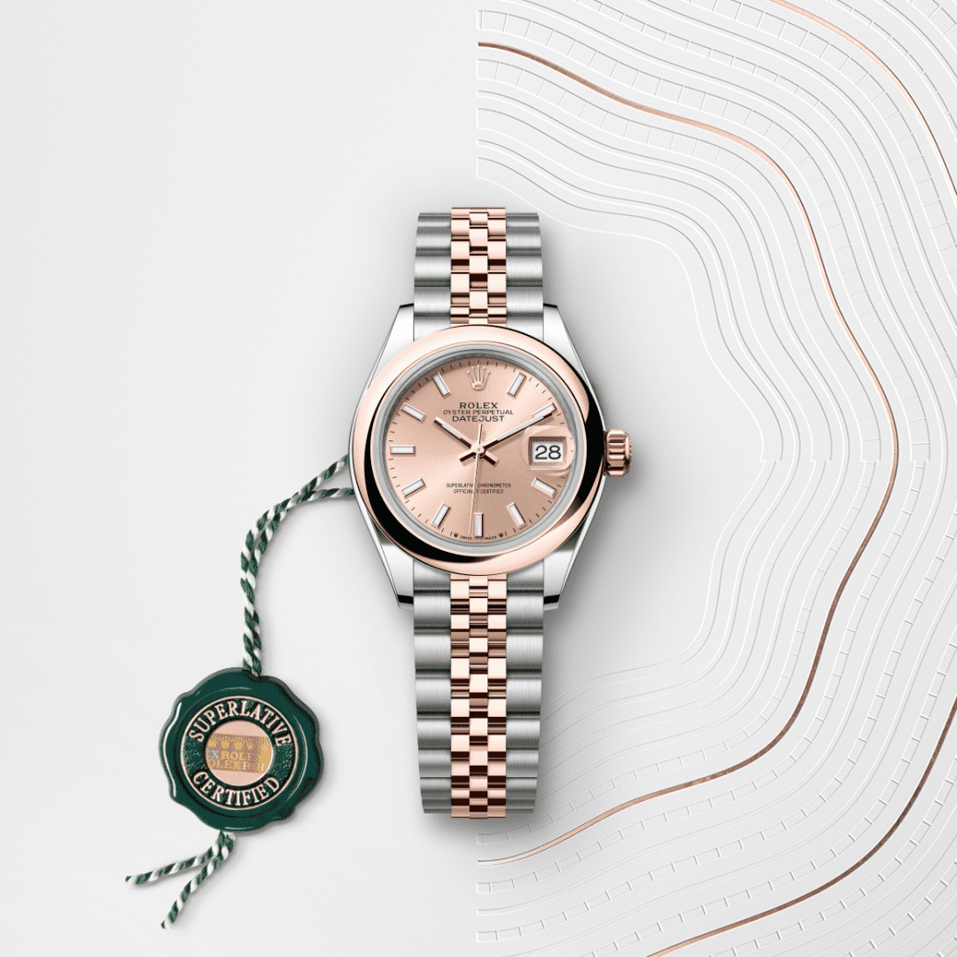 Rolex Lady-Datejust Oyster, 28 mm, Oystersteel çelik ve Everose altın M279161-0023