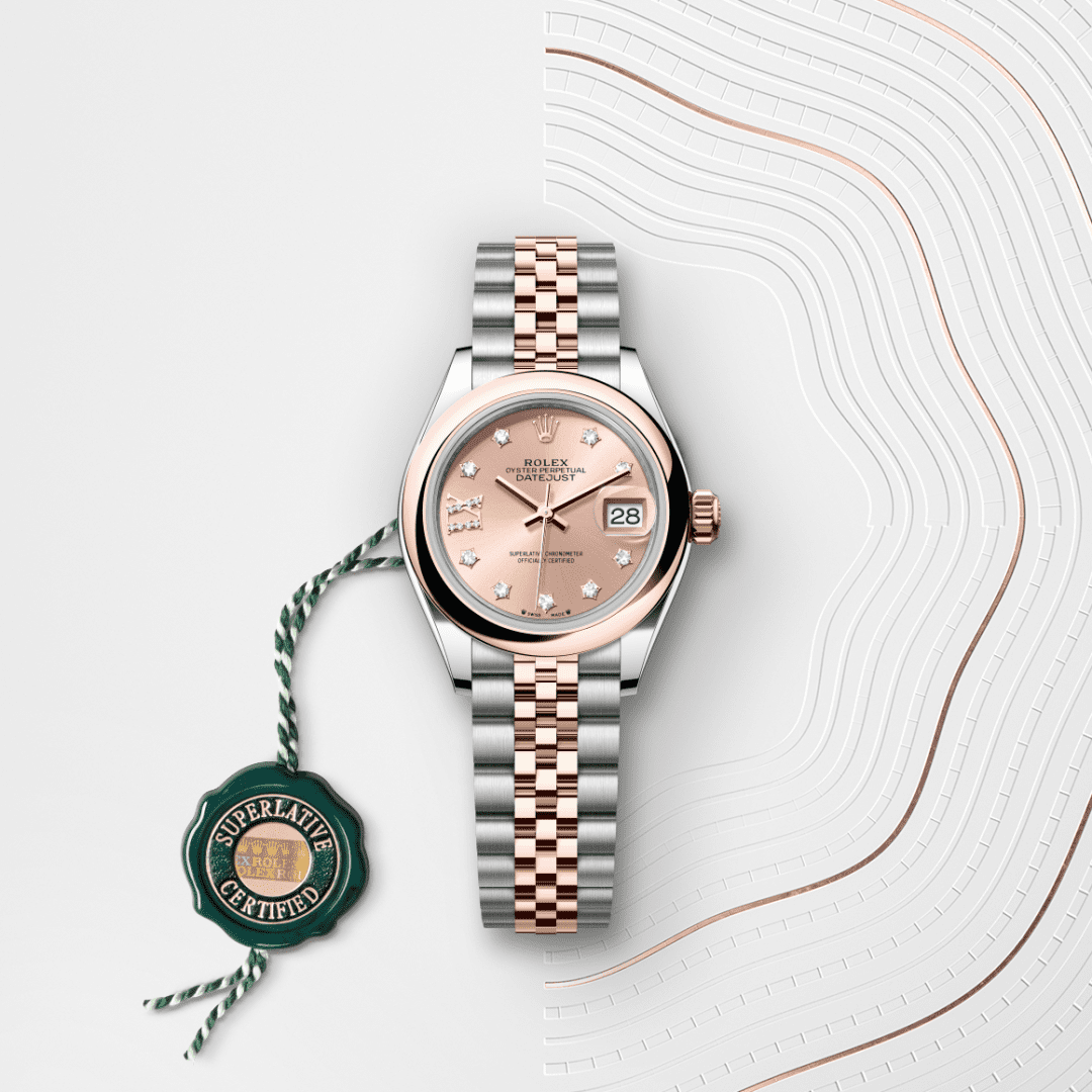 Rolex Lady-Datejust Oyster, 28 mm, Oystersteel çelik ve Everose altın M279161-0027