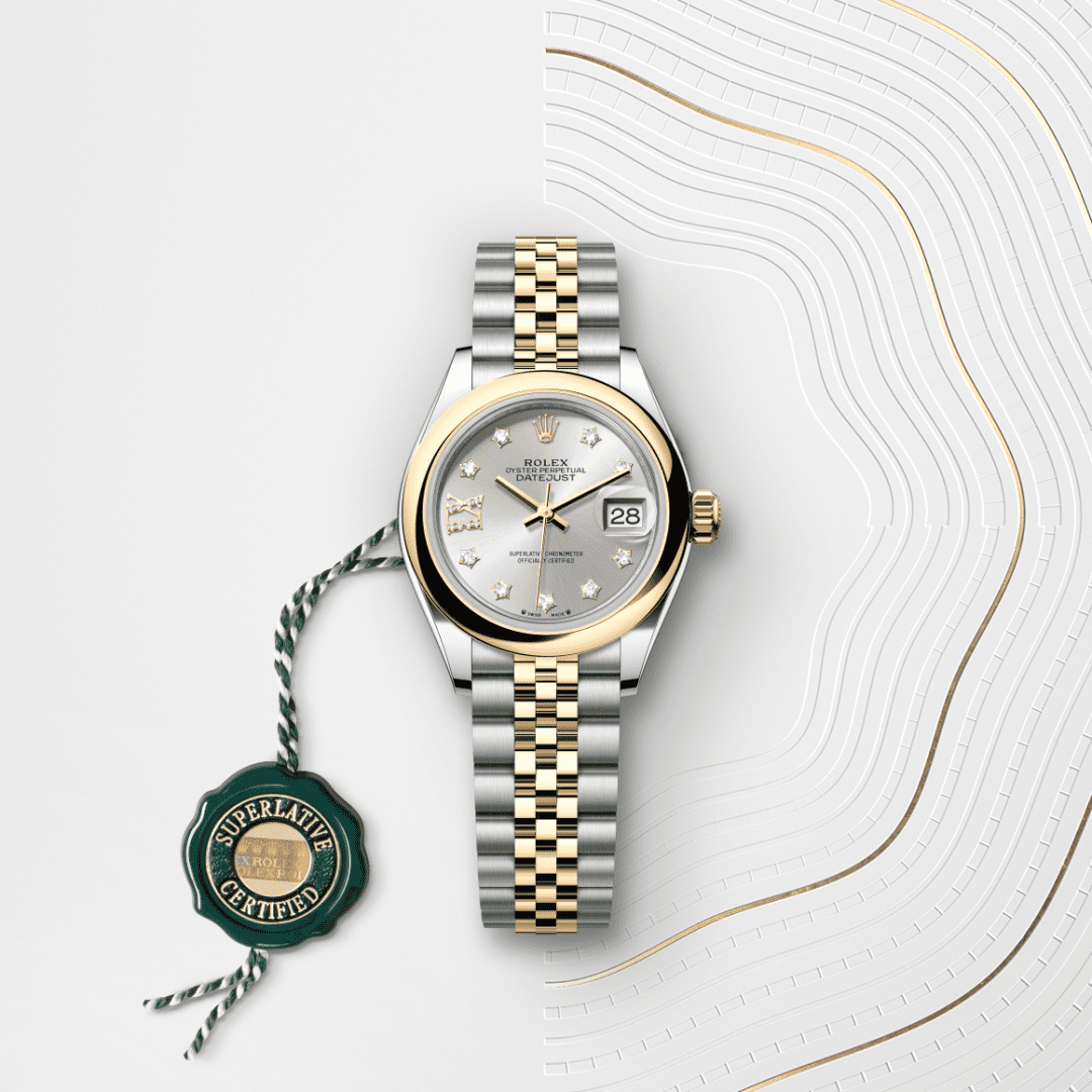 Rolex Lady-Datejust Oyster, 28 mm, Oystersteel çelik ve sarı altın M279163-0003
