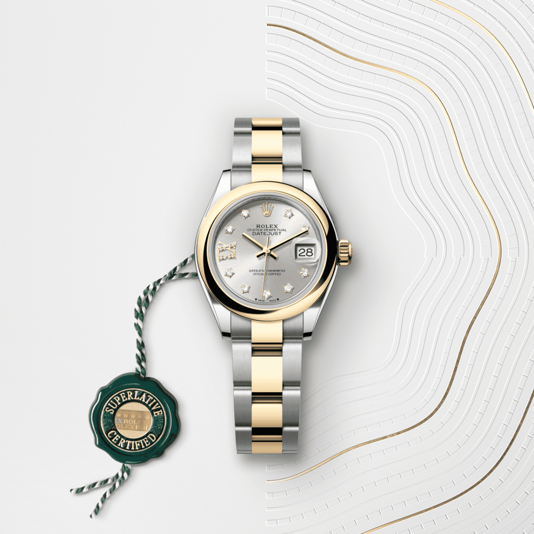 Rolex Lady-Datejust Oyster, 28 mm, Oystersteel çelik ve sarı altın M279163-0004