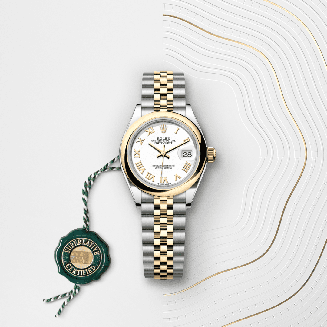 Rolex Lady-Datejust Oyster, 28 mm, Oystersteel çelik ve sarı altın M279163-0023