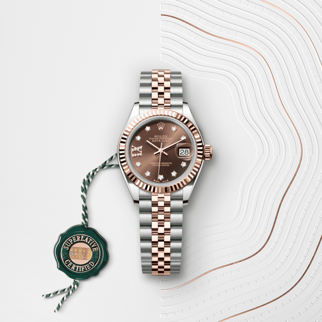 Rolex Lady-Datejust Oyster, 28 mm, Oystersteel çelik ve Everose altın M279171-0003