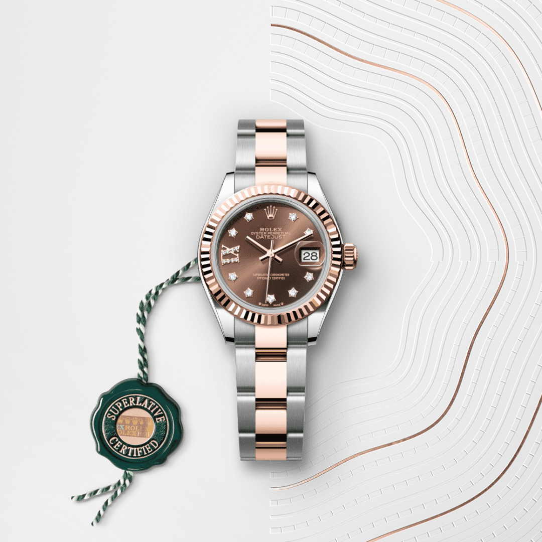 Rolex Lady-Datejust Oyster, 28 mm, Oystersteel çelik ve Everose altın M279171-0004