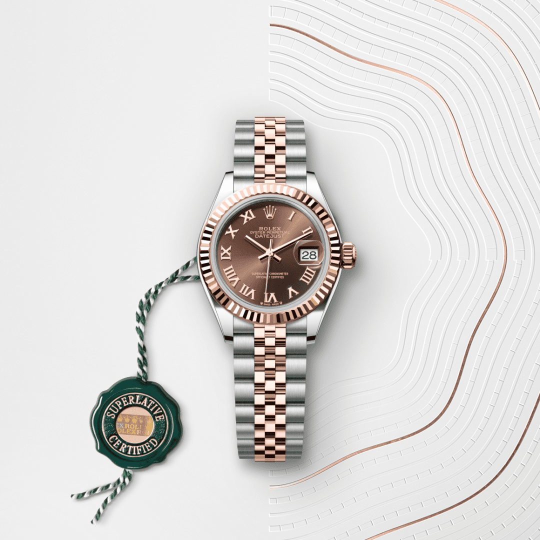 Rolex Lady-Datejust Oyster, 28 mm, Oystersteel çelik ve Everose altın M279171-0009