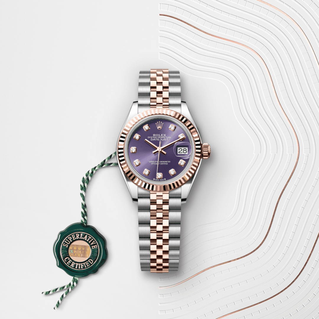 Rolex Lady-Datejust Oyster, 28 mm, Oystersteel çelik ve Everose altın M279171-0015