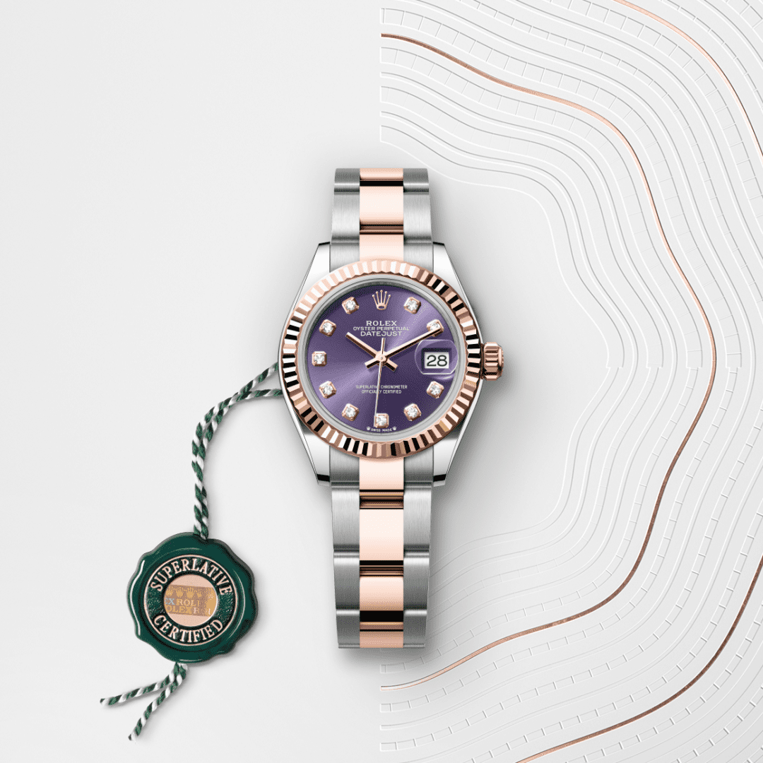 Rolex Lady-Datejust Oyster, 28 mm, Oystersteel çelik ve Everose altın M279171-0016