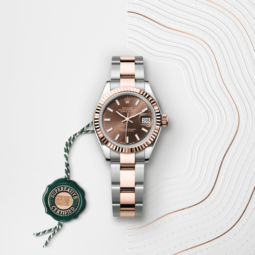 Rolex Lady-Datejust Oyster, 28 mm, Oystersteel çelik ve Everose altın M279171-0018