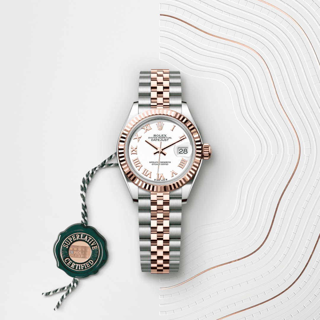 Rolex Lady-Datejust Oyster, 28 mm, Oystersteel çelik ve Everose altın M279171-0021