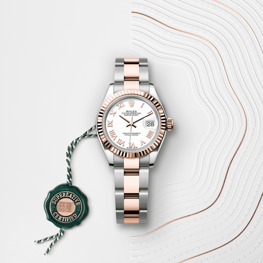Rolex Lady-Datejust Oyster, 28 mm, Oystersteel çelik ve Everose altın M279171-0022