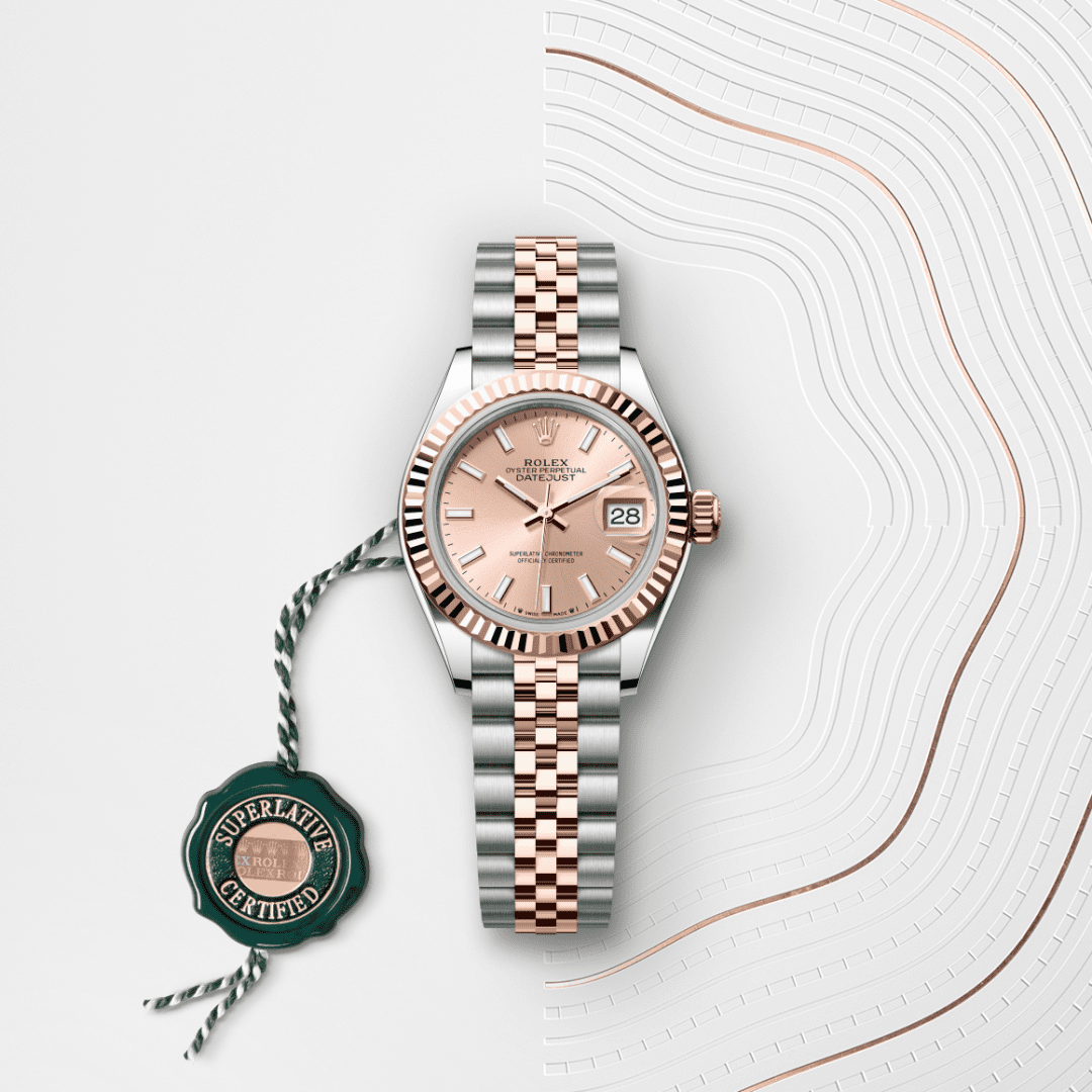 Rolex Lady-Datejust Oyster, 28 mm, Oystersteel çelik ve Everose altın M279171-0023
