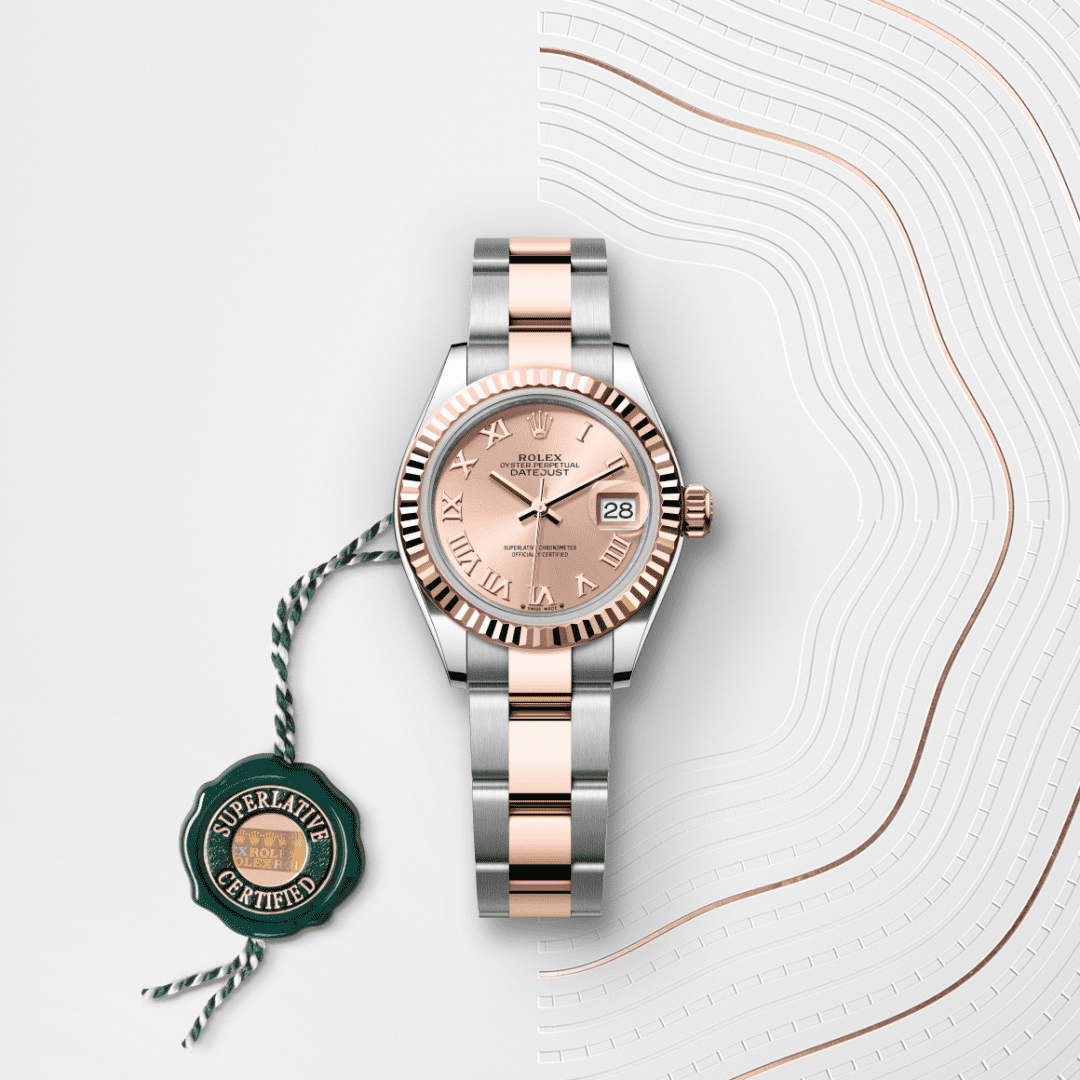 Rolex Lady-Datejust Oyster, 28 mm, Oystersteel çelik ve Everose altın M279171-0026
