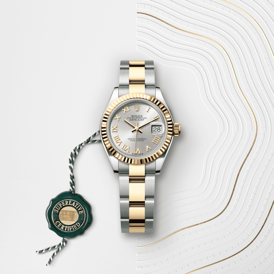 Rolex Lady-Datejust Oyster, 28 mm, Oystersteel çelik ve sarı altın M279173-0006
