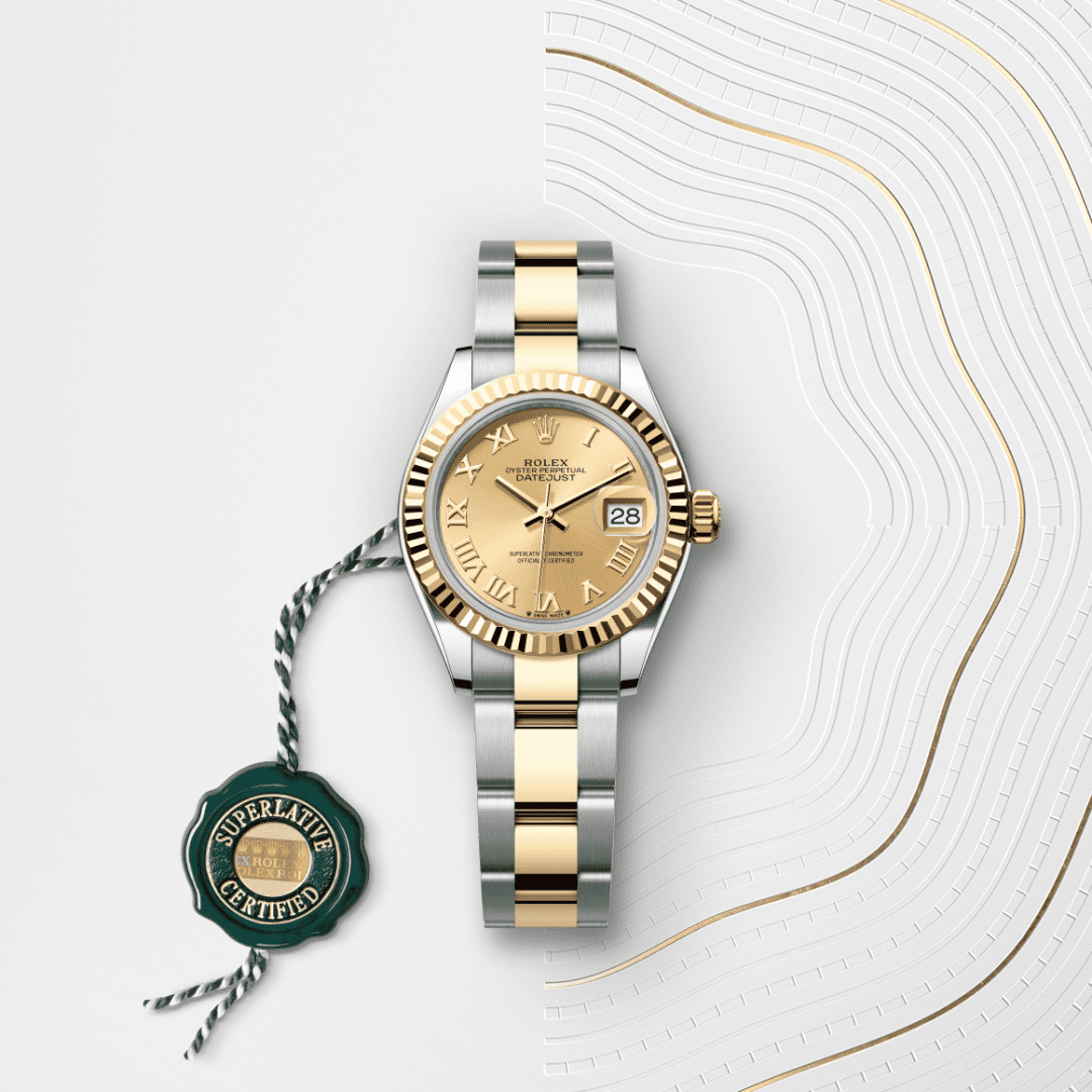 Rolex Lady-Datejust Oyster, 28 mm, Oystersteel çelik ve sarı altın M279173-0010