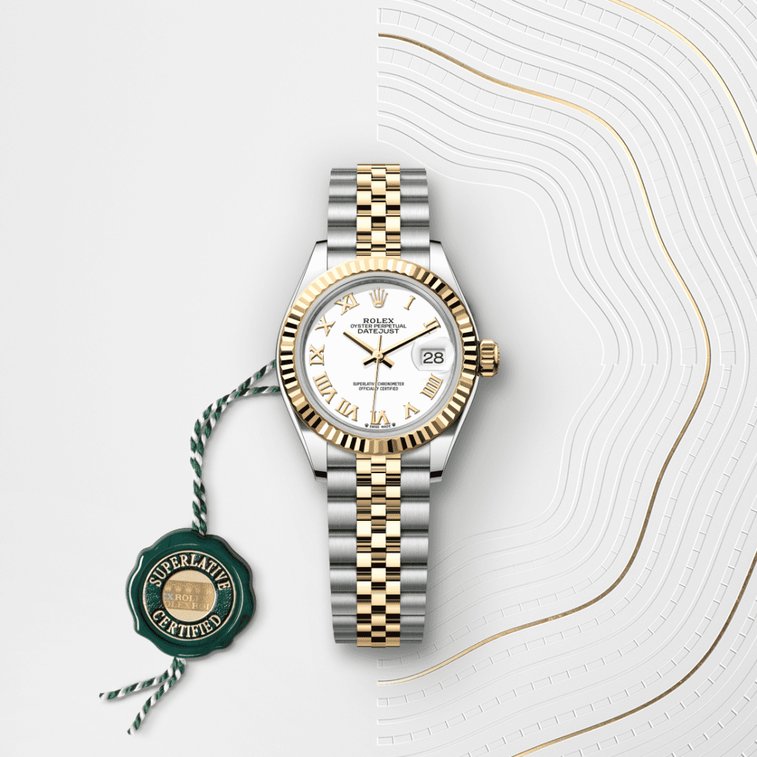 Rolex Lady-Datejust Oyster, 28 mm, Oystersteel çelik ve sarı altın M279173-0023