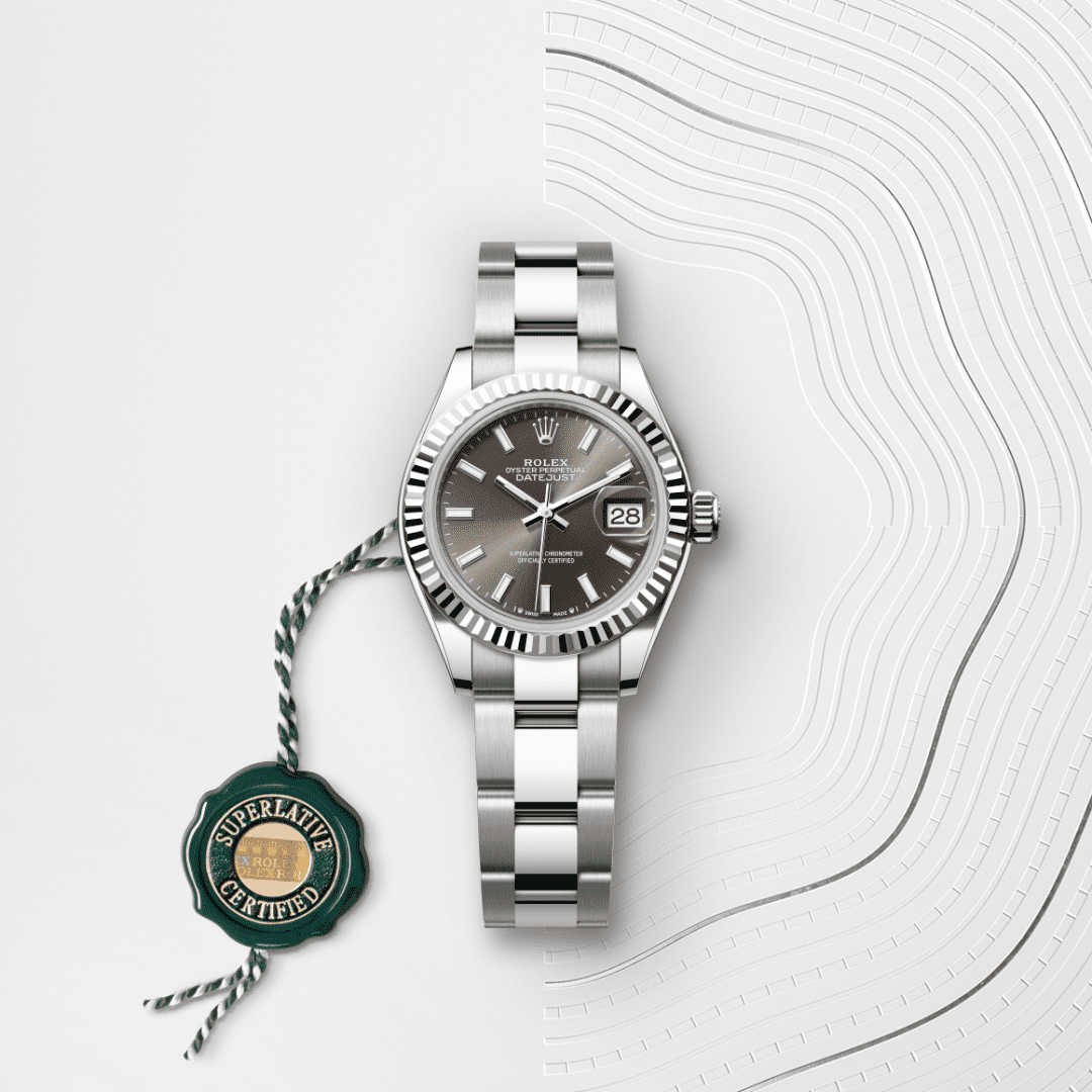 Rolex Lady-Datejust Oyster, 28 mm, Oystersteel çelik ve beyaz altın M279174-0012