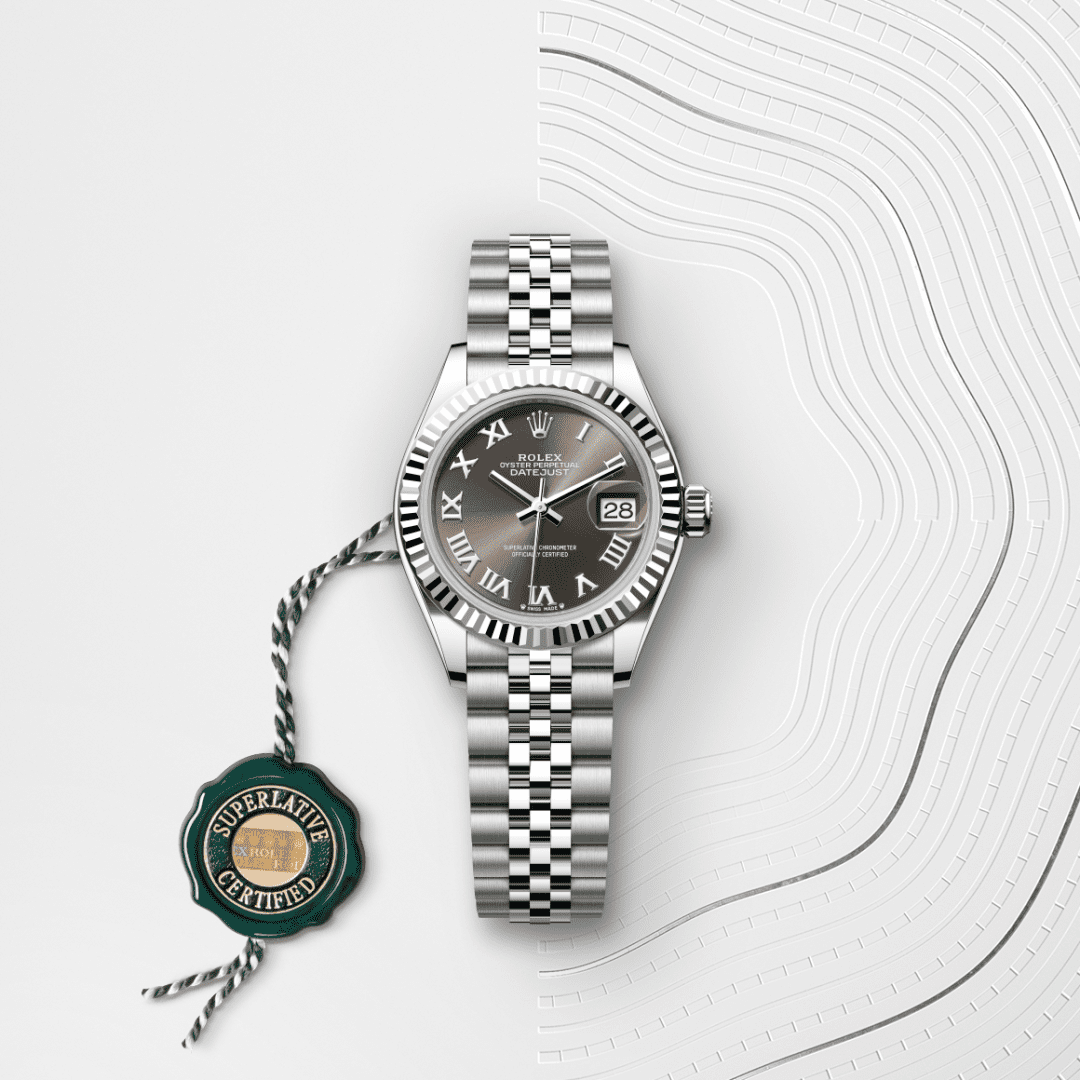 Rolex Lady-Datejust Oyster, 28 mm, Oystersteel çelik ve beyaz altın M279174-0013