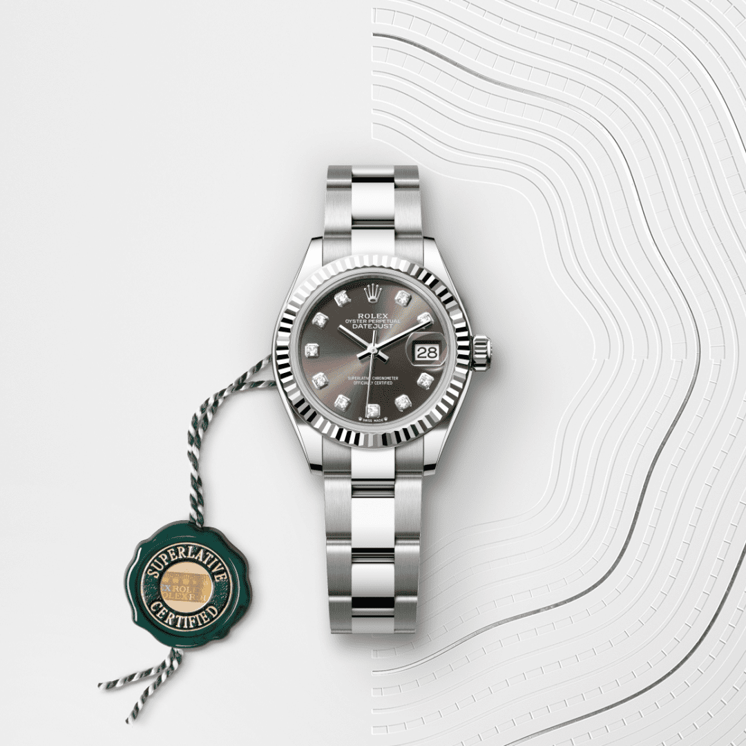 Rolex Lady-Datejust Oyster, 28 mm, Oystersteel çelik ve beyaz altın M279174-0016