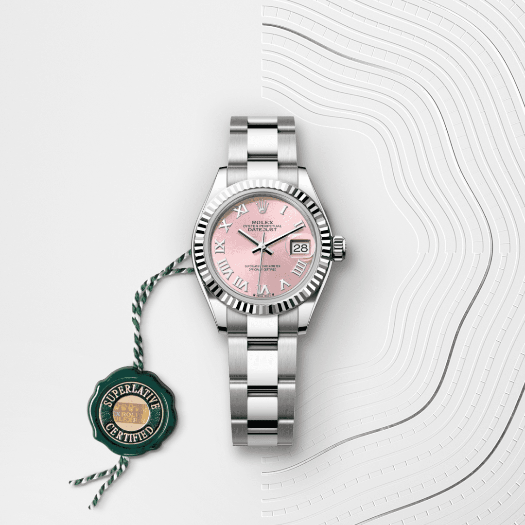 Rolex Lady-Datejust Oyster, 28 mm, Oystersteel çelik ve beyaz altın M279174-0018