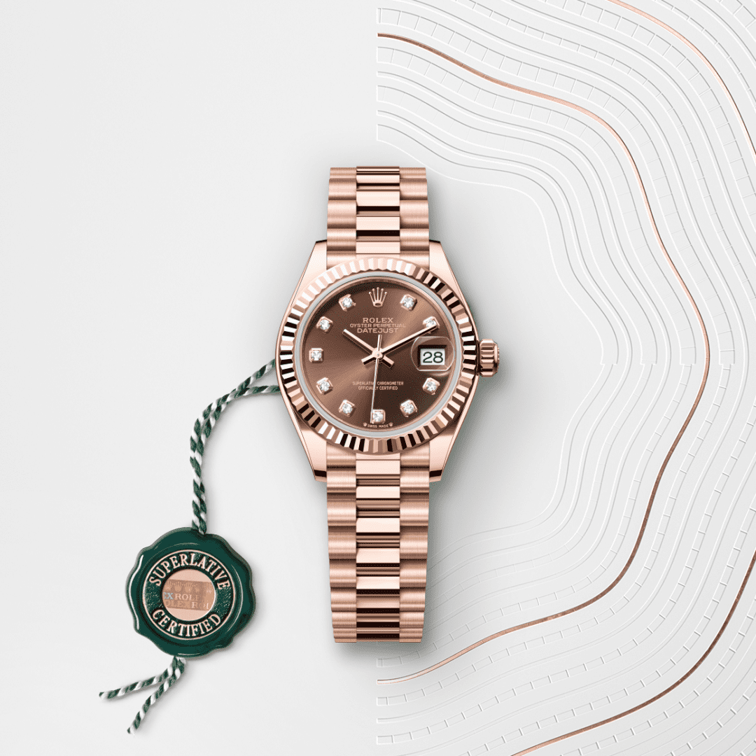 Rolex Lady-Datejust Oyster, 28 mm, Everose altın M279175-0016
