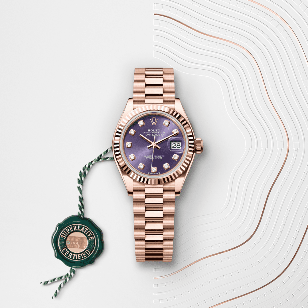 Rolex Lady-Datejust Oyster, 28 mm, Everose altın M279175-0019