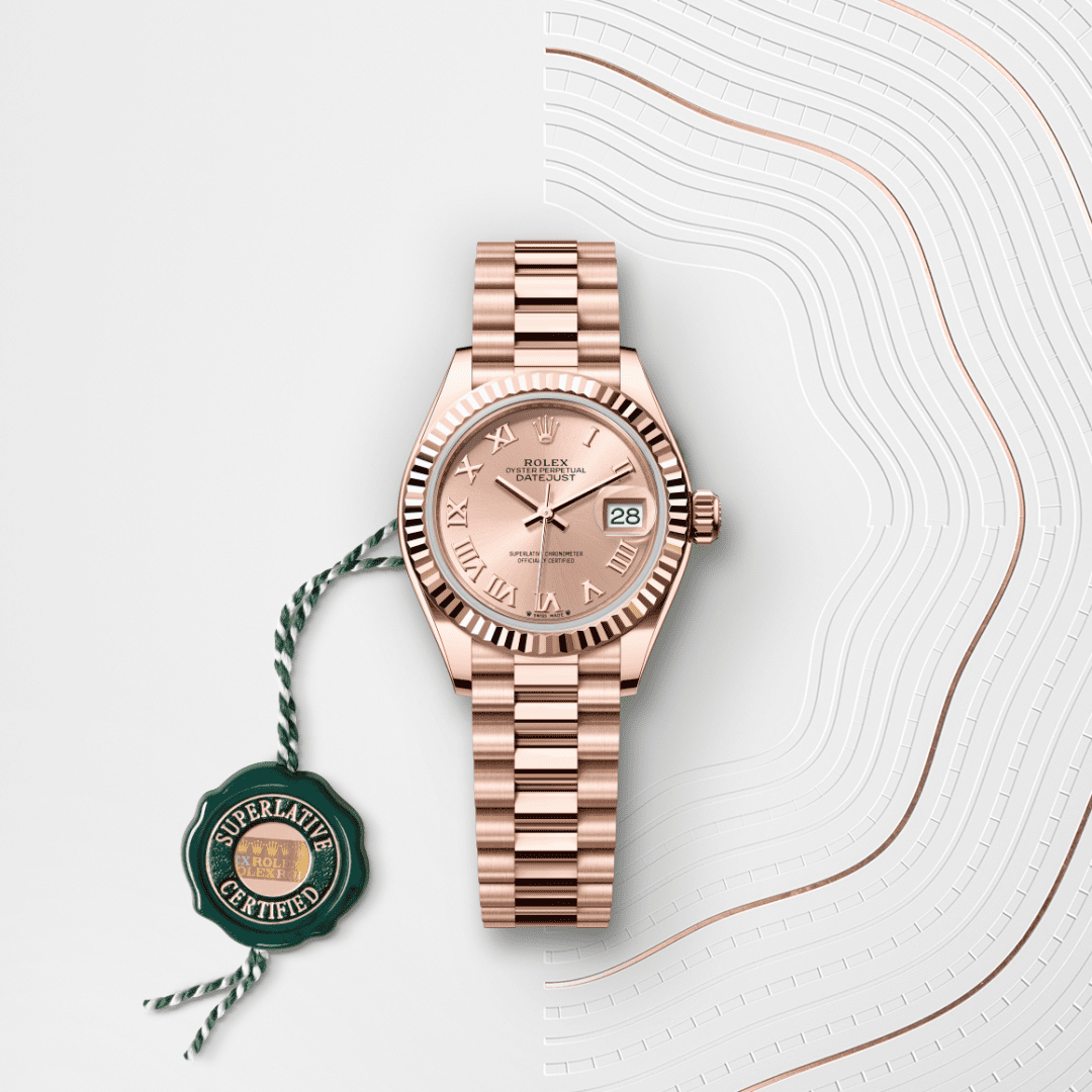 Rolex Lady-Datejust Oyster, 28 mm, Everose altın M279175-0027
