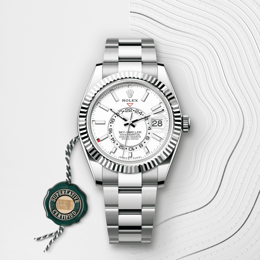 Rolex Sky-Dweller Oyster, 42 mm, Oystersteel çelik ve beyaz altın M336934-0003