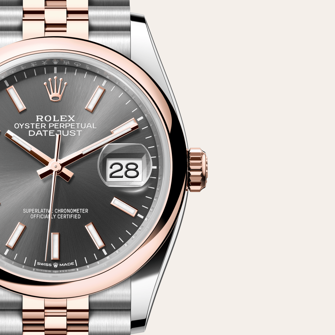 Rolex Datejust 36 Oyster, 36 mm, Oystersteel çelik ve Everose altın M126201-0013