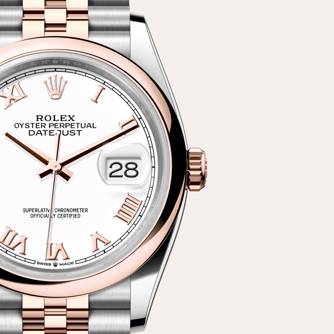 Rolex Datejust 36 Oyster, 36 mm, Oystersteel çelik ve Everose altın M126201-0015